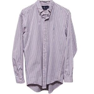 Ralph Lauren Dress Shirt Small 14.5 Stripe Classic Fit‎ Pastel Girl Dad Spring